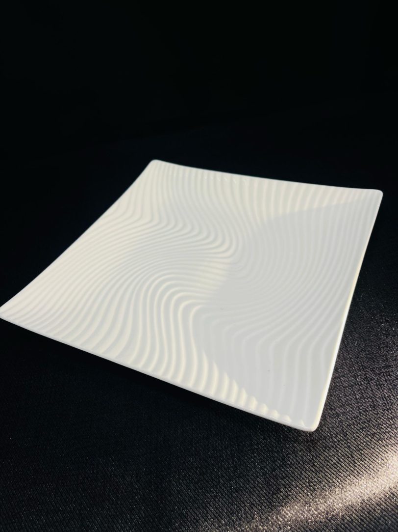 Platos de diseño de restaurante de hotel moderno, platos de porcelana cerámica blanca cuadrado
