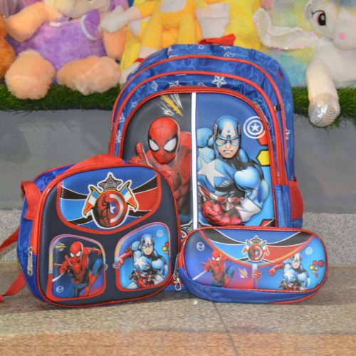 Set de mochila, lunchera y lapicera de SpiderMan & Capitán América