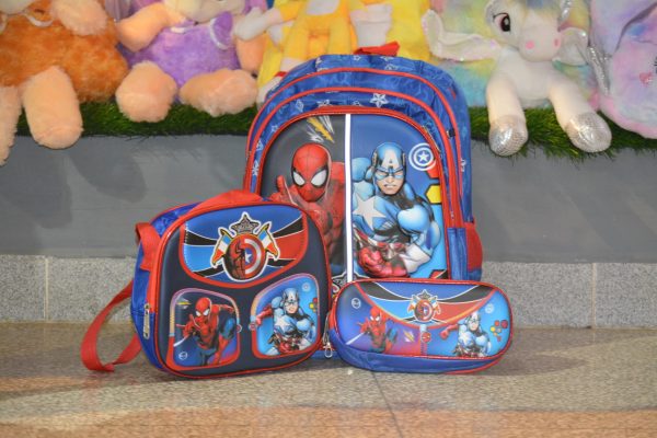 Set de mochila, lunchera y lapicera de SpiderMan & Capitán América