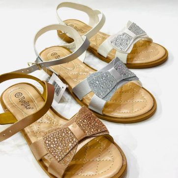 Sandalias de lazo brillante para niña