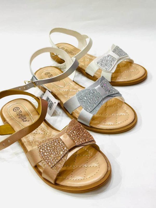 Sandalias de lazo brillante para niña