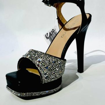 Zapatos brillantes de tacón con plataforma para mujer