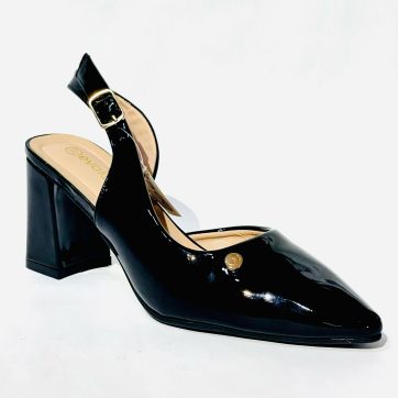 Zapato de tacón cuadrado con punta fina para mujer