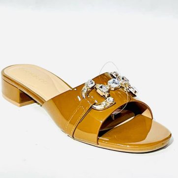 Sandalias de tacón cuadrado con evillas para mujer