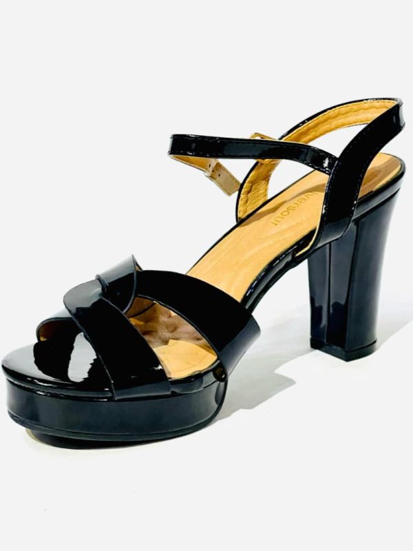 Zapatos de tacón con plataforma y diseño cruzado para mujer