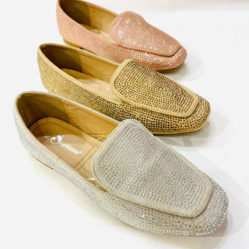 Mocacines de brillantes para mujer