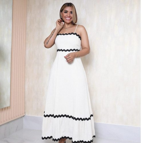 Vestido largo de tirantes para mujer