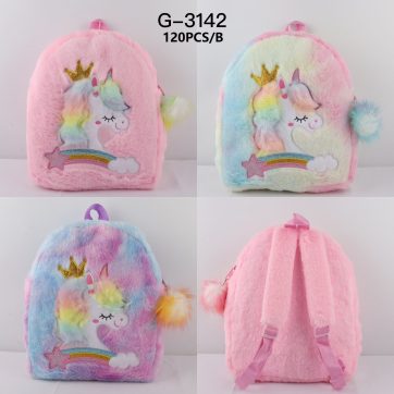 Mochila de felpa con diseño de unicornio