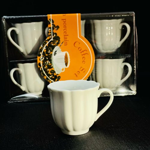 Juego de 6 tazas clásicas de café blancas Gibson Designs "Scarborough" de 8 oz (nuevo)