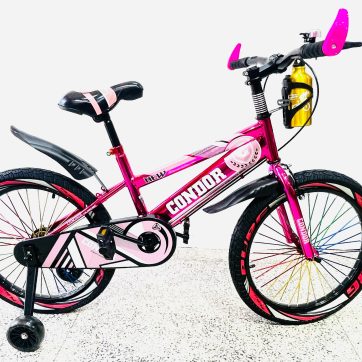 Bicicleta BMX 20" infantil con pomo de agua (rosa y negro)