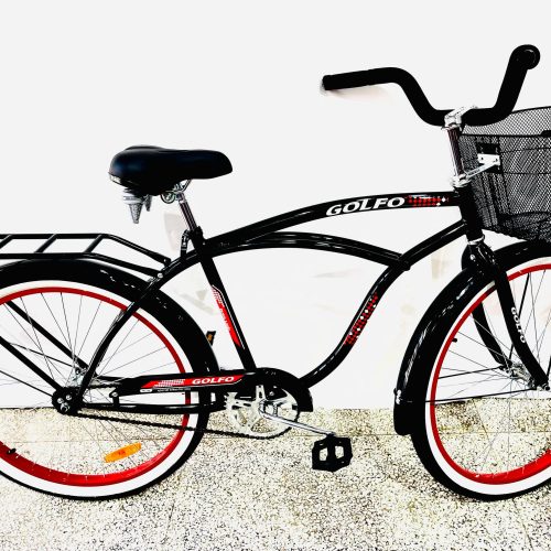 Bicicleta de paseo 26" GOLFO, con cesta, parrilla, freno trasero de maza, sillñin acolchonado