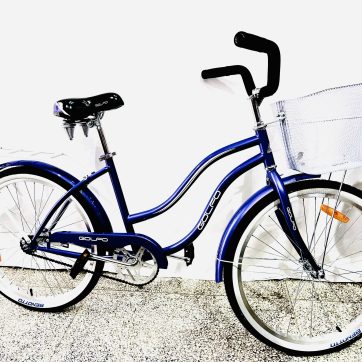 Bicicleta de paseo 24" con cesta y parrilla, freno trasero de maza
