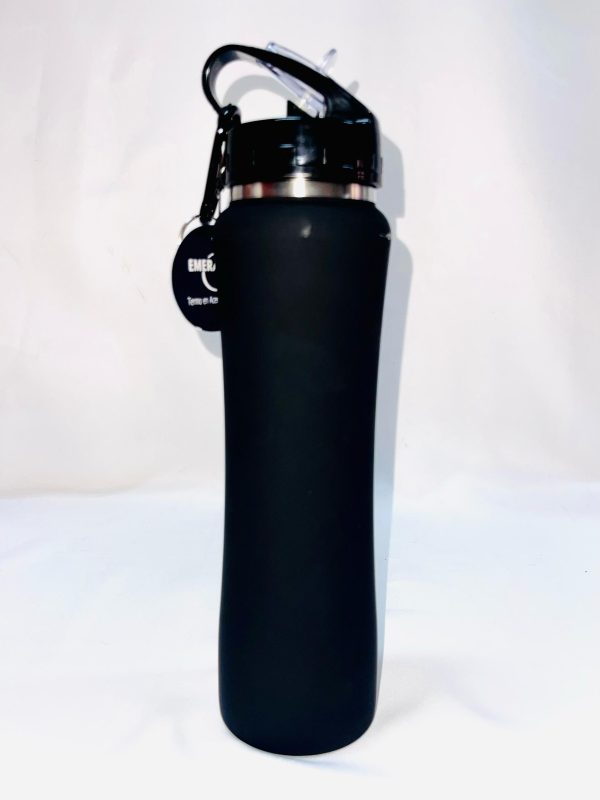 Botella de agua deportiva aislada de acero inoxidable a prueba de fugas, 18.6 fl oz al vacío, taza térmica