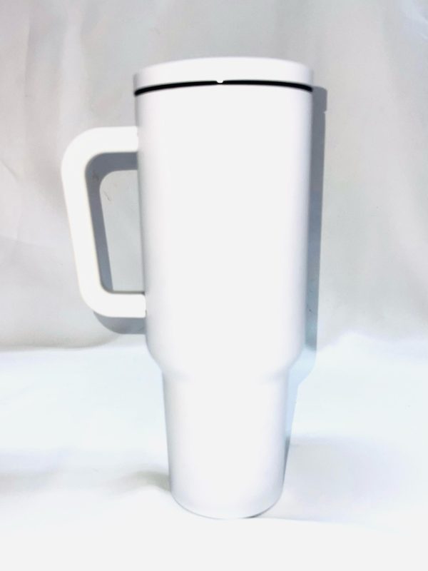 Vaso de sublimación de acero inoxidable de 40 onzas con absorbente de plástico