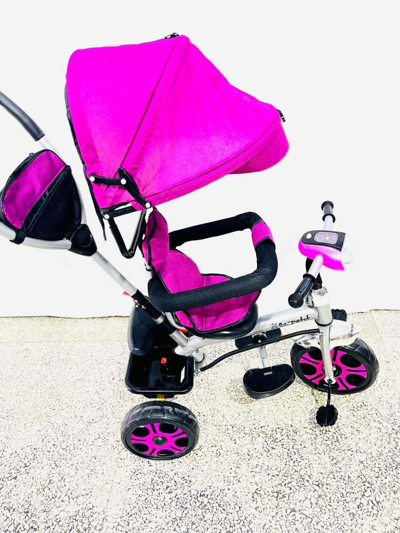 Triciclo evolutivo para niñosa, asiento giratorio con guía