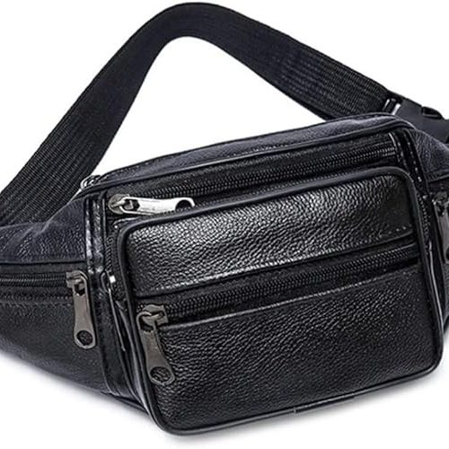 Riñonera para hombre, bolso de cuero, cintura cruzada, cinturón para el pecho