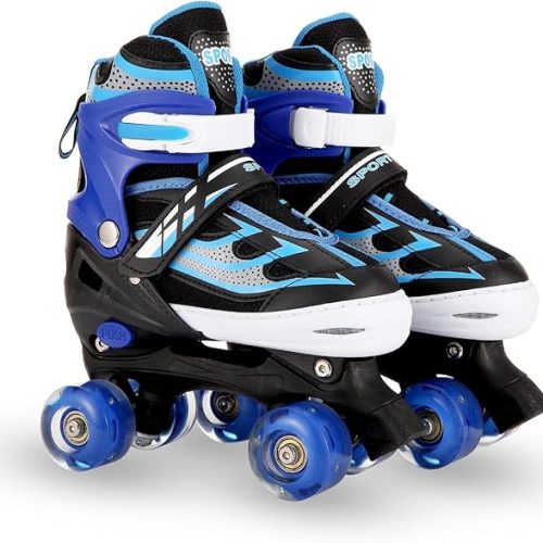 Patines iluminados para niños, perfectos para niñas de 5 a 8 años, ideales para niños de 6 a 12 años, patines de tamaño ajustable para niños pequeños, talla de zapato 28-41, L, rosa
