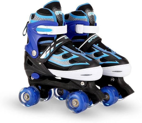 Patines iluminados para niños, perfectos para niñas de 5 a 8 años, ideales para niños de 6 a 12 años, patines de tamaño ajustable para niños pequeños, talla de zapato 28-41, L, rosa