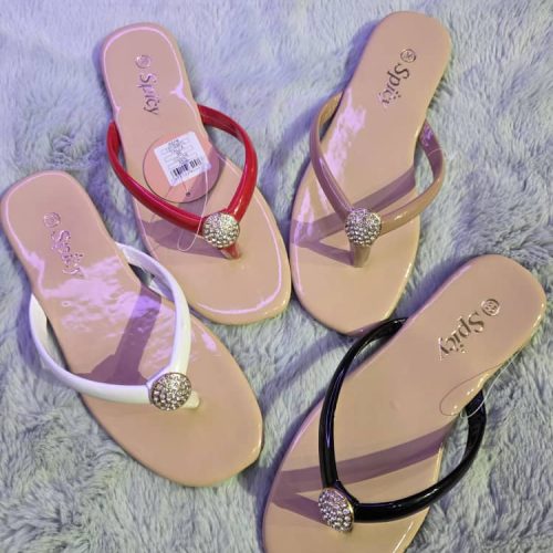 Sandalias para mujer con broche y diamantes