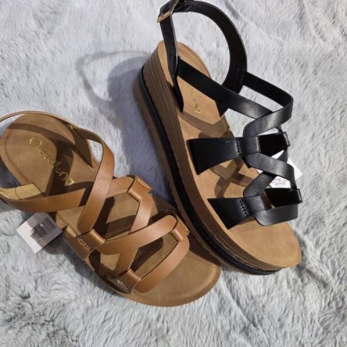 Sandalias cruzadas para mujer