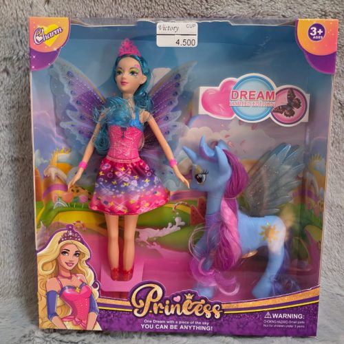 Muñeca hada con unicornio con alas (+3 años)