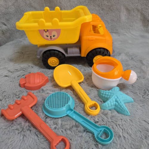Juguetes de playa - Camión volquete de playa para niños con camión de arena, cubo de playa, pala de arena, moldes de arena, juguetes de playa para niños pequeños