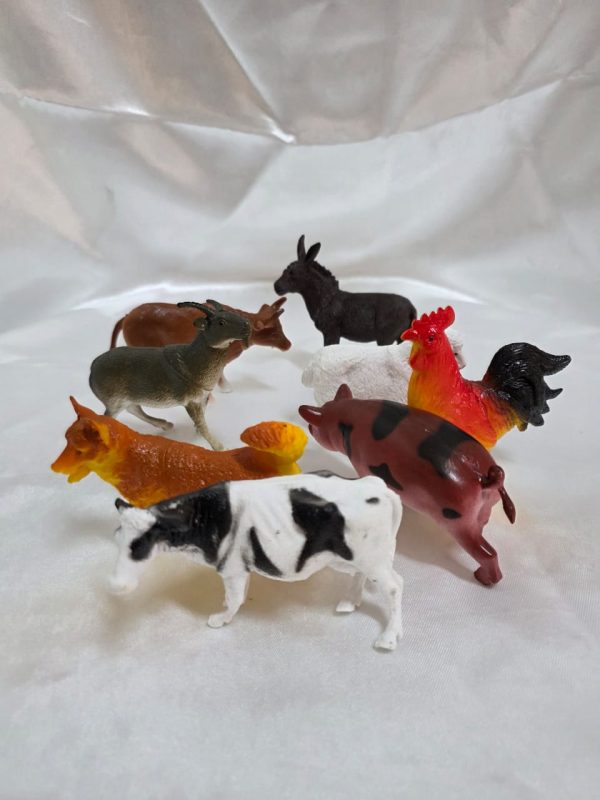 Set de animales de granja de juguete 8 piezas