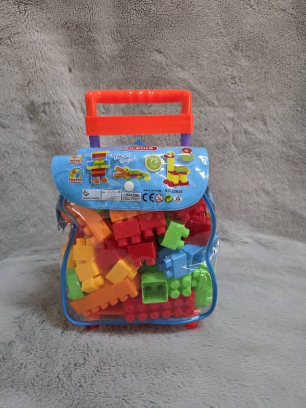 Mochila con ruedas, bloques de lego para construcción 75 piezas