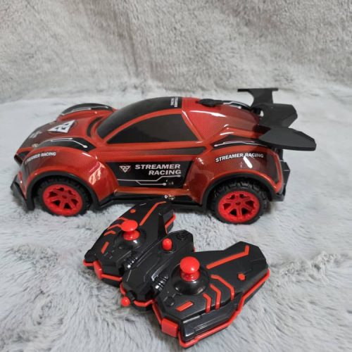 Coche de carreras Steam Light con control remoto, tracción en las dos ruedas, escala 1:16, color rojo