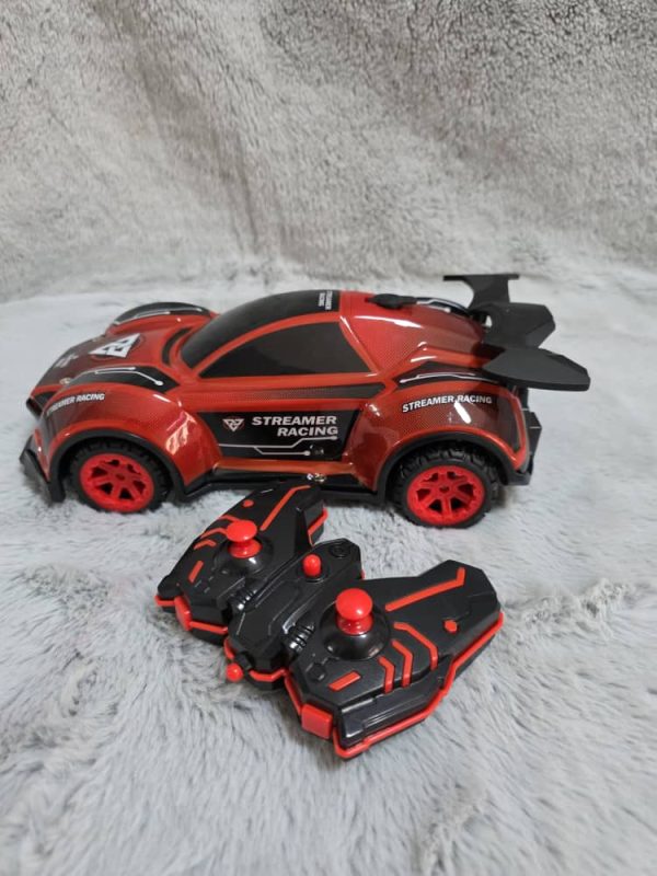 Coche de carreras Steam Light con control remoto, tracción en las dos ruedas, escala 1:16, color rojo