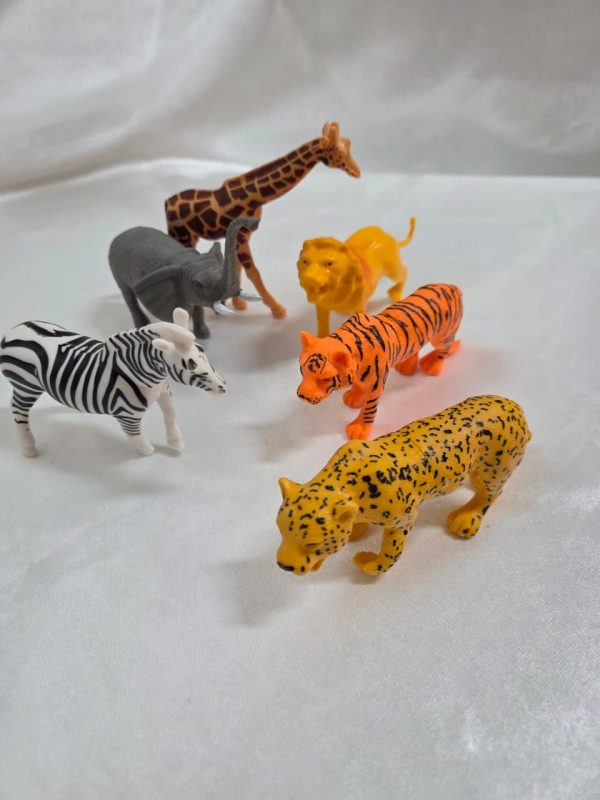 Juguetes animales vinilo, decoración exterior 6 piezas/1 Set Modelo Salvaje