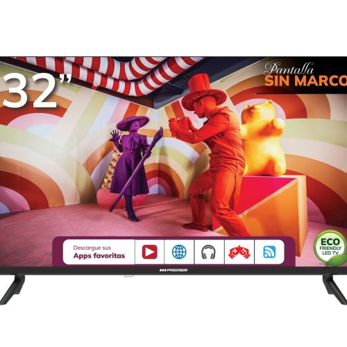 Tv 32” hd smart c/dvb-t2, android, sin marco, conexion inteligente