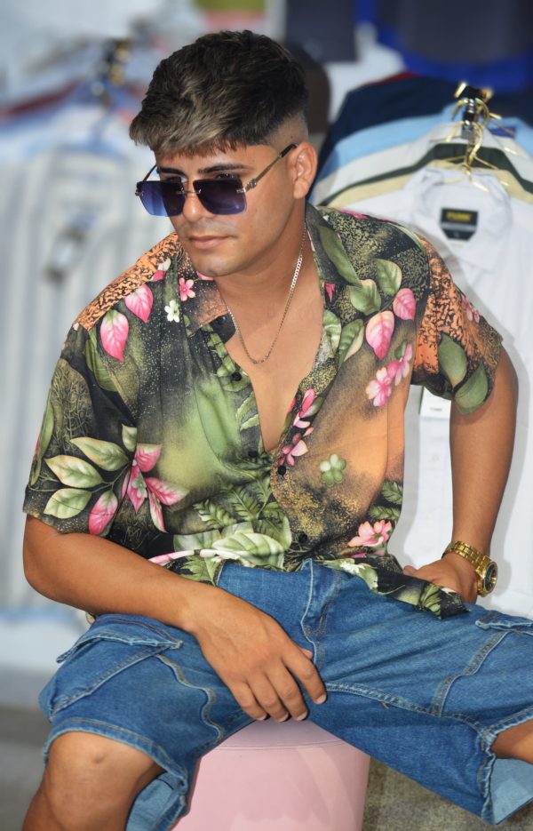 Camisa playera estampada de hojas para hombre, camisa para el verano