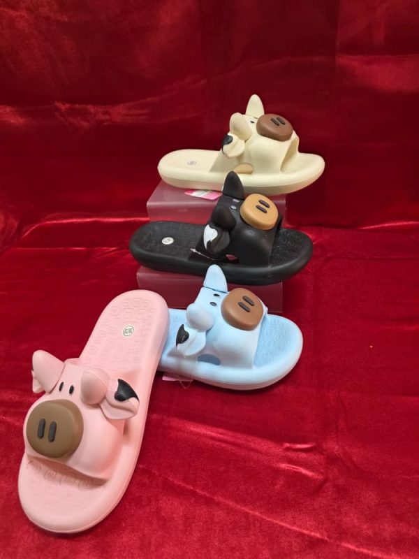 Pantuflas de animales para mujer/playa de verano con puntera abierta, antideslizantes, de secado rápido, para el hogar, lindas pantuflas de animales