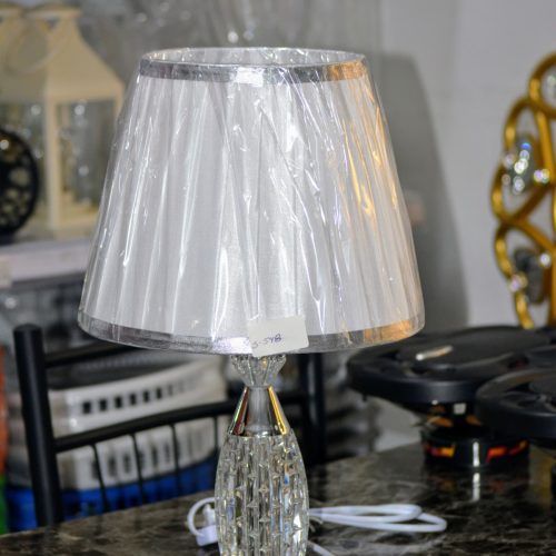 Lámpara de noche con base de cristal, 45cm alto