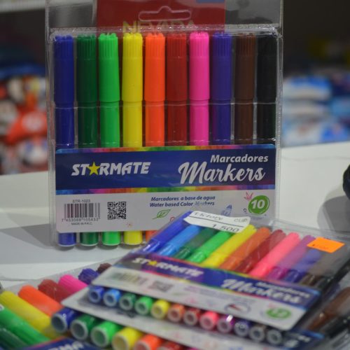 Paquete de 10 marcadores a base de agua multicolores