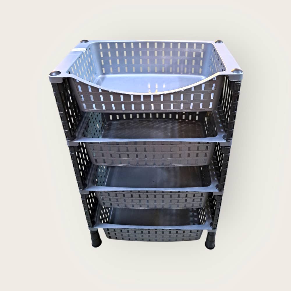 Estantería de 4 niveles para frutas y verduras, cesta de almacenamiento, organizador de cocina para el hogar - Imagen 2