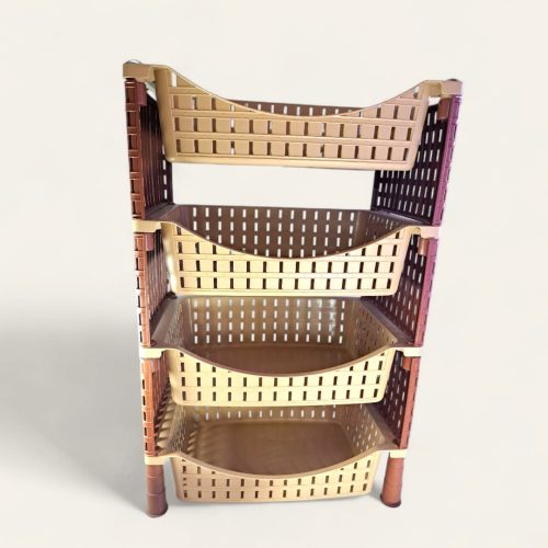 Estantería de 4 niveles para frutas y verduras, cesta de almacenamiento, organizador de cocina para el hogar