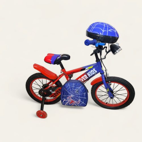 Bicicleta para niño 14 pulgadas color rojo, negro, azul. Bicicleta con guía de apoyo para aprendizaje