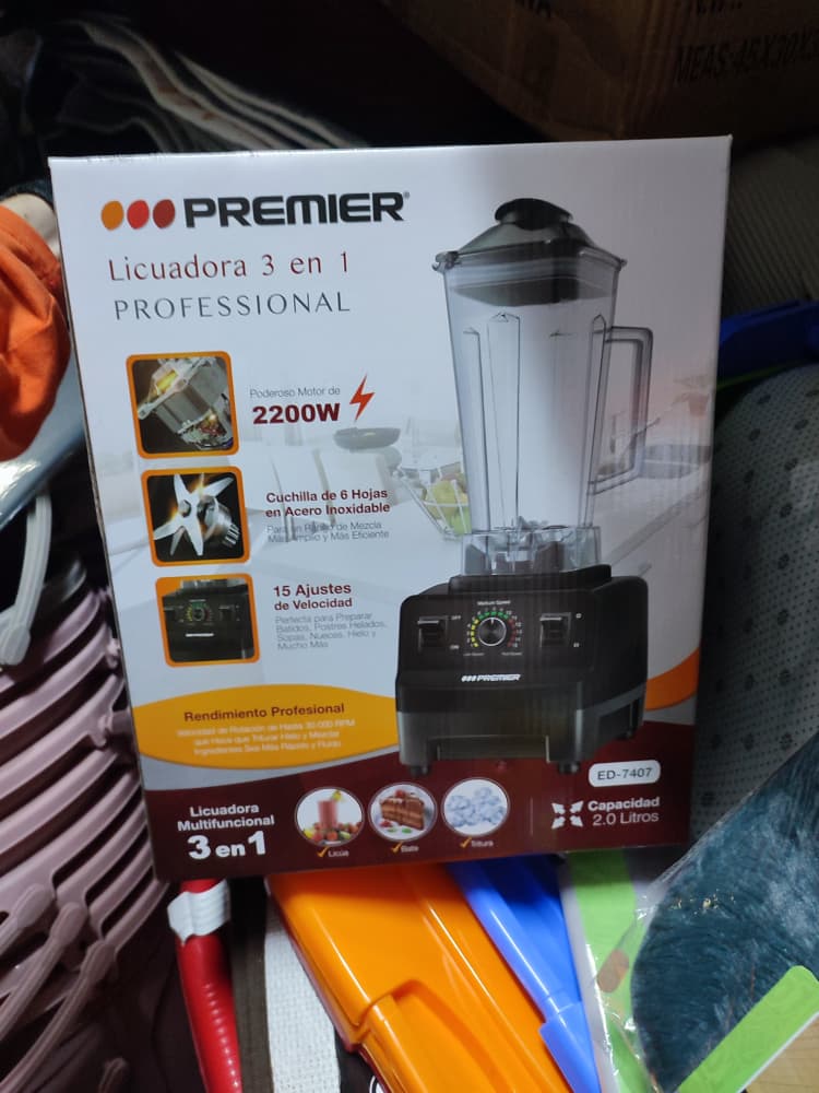 Licuadora de batidos de 2lt, 2200 W con control de 15 velocidades, cuchilla de 6 hojas de acero inoxidable