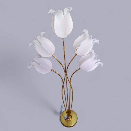 Lámpara LED de cerámica, flor lámpara de noche, acero inoxidable moderna.