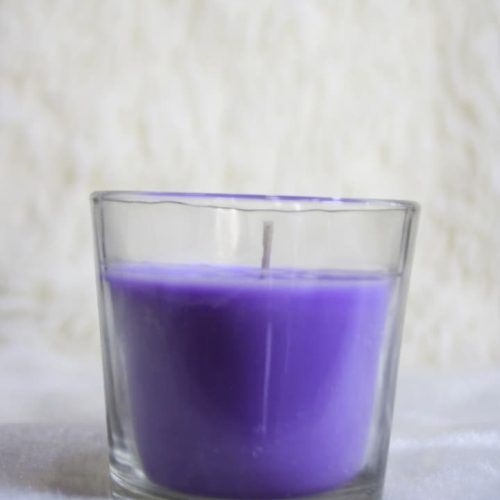 Velas aromáticas clásicas HS Candle en vidrio, de larga duración y agradable fragancia (lavanda).