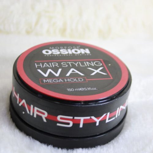 Cera para peinar el cabello de la marca Morfose Ossion, específicamente el modelo "Mega Hold".