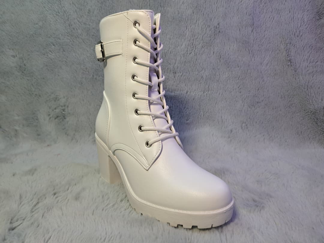 Botas de tacón alto y cordones para mujer