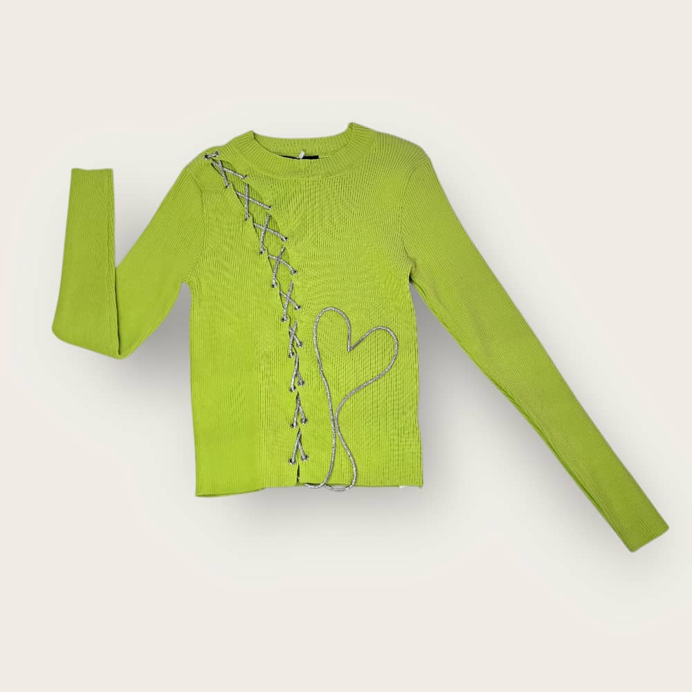 Jersey para mujer con cordones brillantes