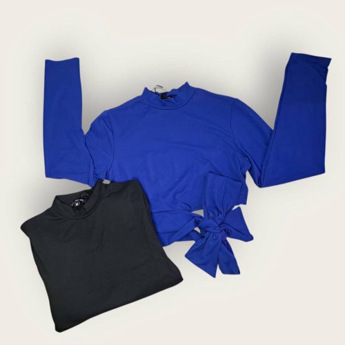 Poleritas mangas largas con lazo frontal anudado