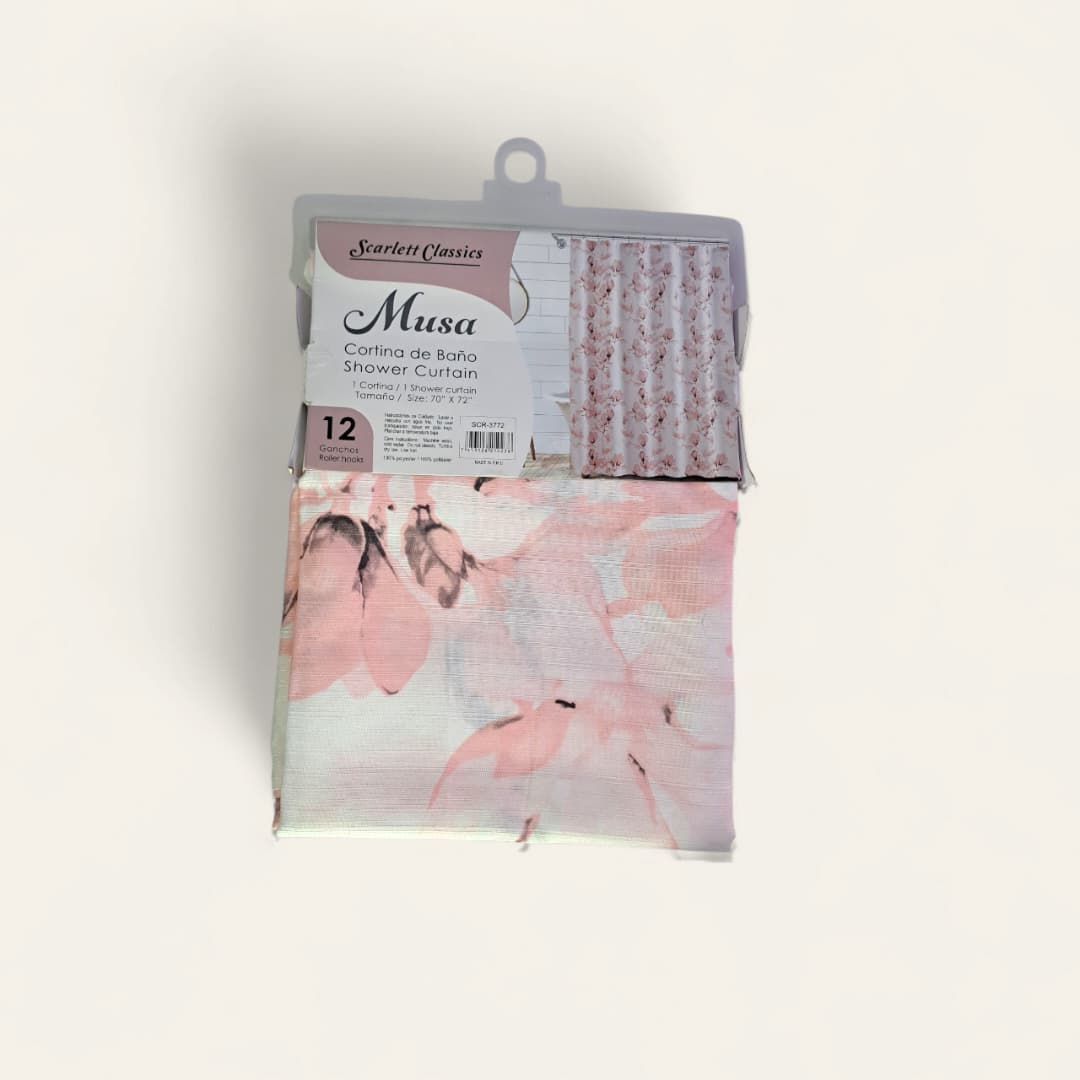 Cortina de baño. 70 x 72 pulgadas (178 cm x 182 cm). Poliéster. Incluye 12 ganchos para la instalación. - Imagen 3