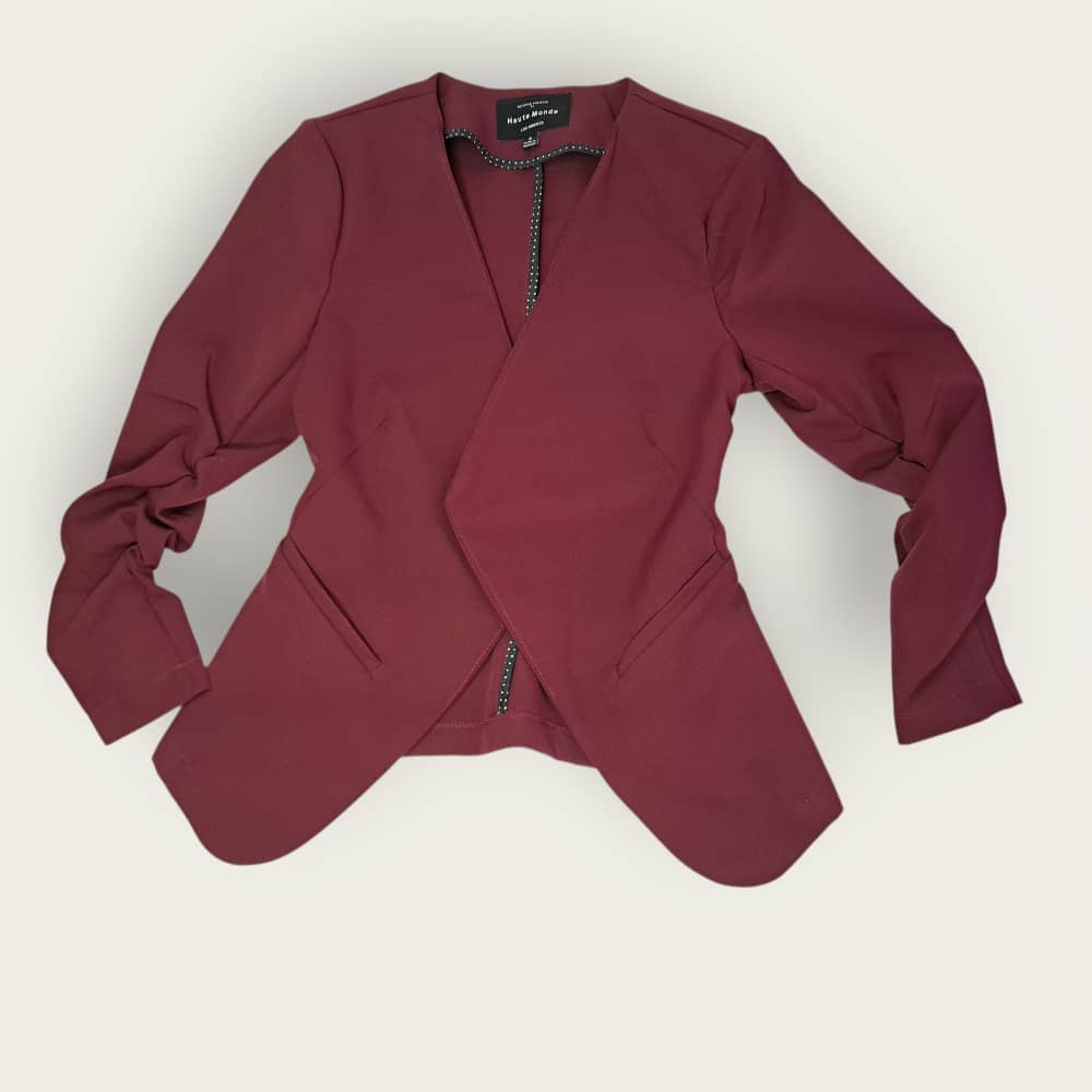 Chaqueta rojo vino para mujer