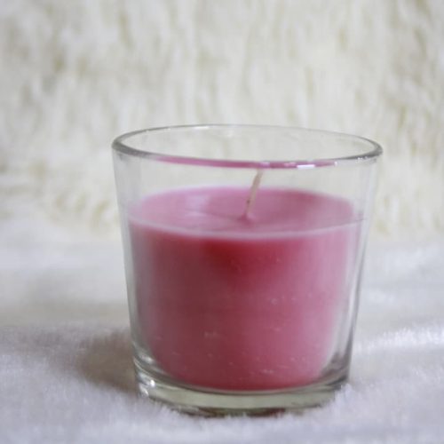 Velas aromáticas clásicas en cristal, larga duración y agradable aroma (rosa salvaje)