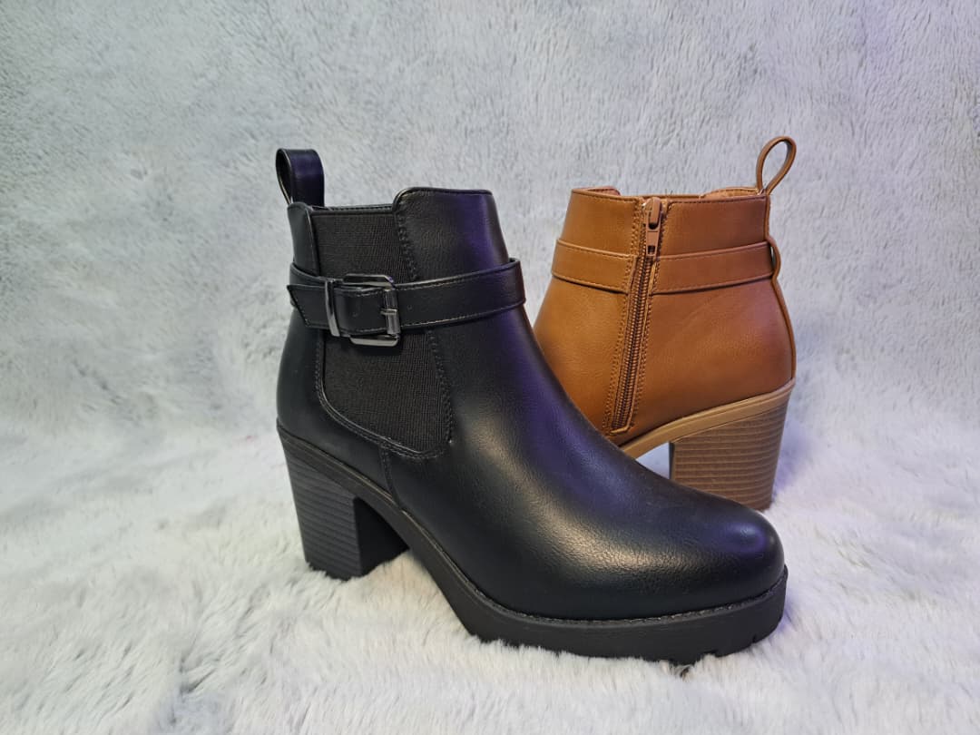Botas de tacón alto y cremallera para mujer